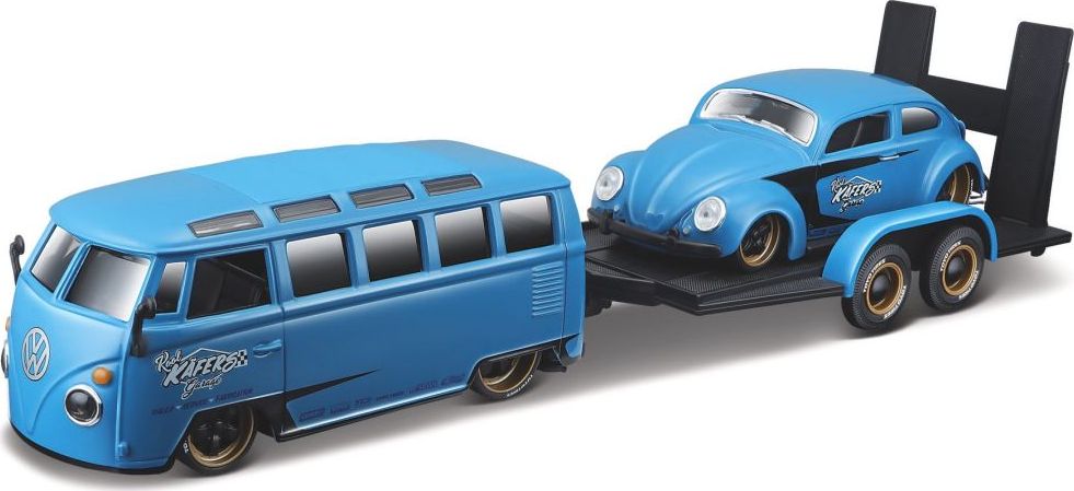 Kit Maquette Voiture VW T1 Van Samba Rouge/blanc - Échelle 1:24 - Marque Maisto - Neuf
